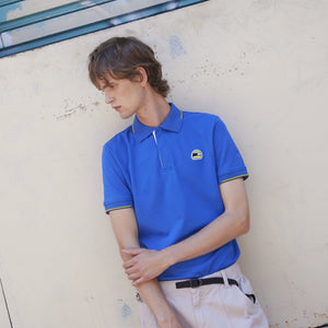 Ayrton Senna F1 Helmet Polo Shirt - Blue/White - image 5