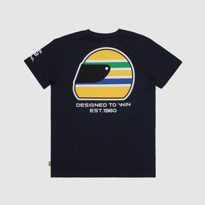 Ayrton Senna F1 Helmet T-Shirt - Navy/White - image 3
