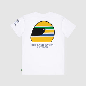 Ayrton Senna F1 Helmet T-Shirt - Navy/White - image 4