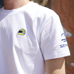Ayrton Senna F1 Helmet T-Shirt - Navy/White - image 9