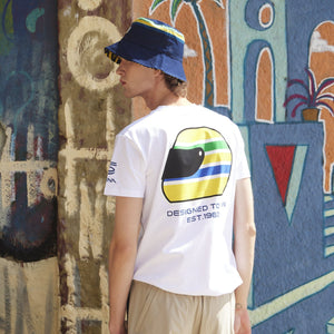 Ayrton Senna F1 Helmet T-Shirt - Navy/White - image 10