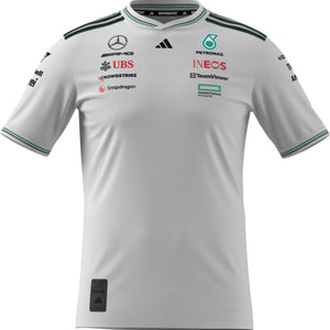 Mercedes - AMG Petronas Formula One 2025 Men's Team Driver Authentic Jersey - White/Black - image 1