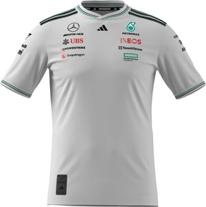 Mercedes - AMG Petronas Formula One 2025 Men's Team Driver Authentic Jersey - White/Black - image 1