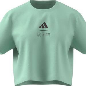 Mercedes - AMG Petronas Formula One Women's Premium Woven Crop T-Shirt - Frozen Green - image 1