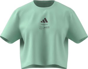 Mercedes - AMG Petronas Formula One Women's Premium Woven Crop T-Shirt - Frozen Green - image 1