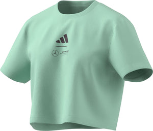 Mercedes - AMG Petronas Formula One Women's Premium Woven Crop T-Shirt - Frozen Green - image 4
