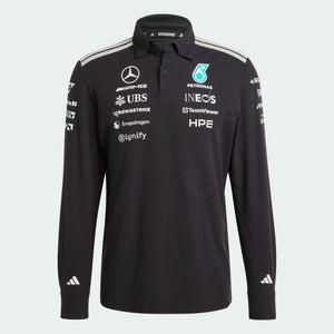 Mercedes - AMG Petronas Formula One 2026 Men's Team Long Sleeve Polo Shirt - Black - image 1