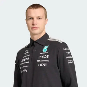 Mercedes - AMG Petronas Formula One 2026 Men's Team Long Sleeve Polo Shirt - Black - image 5