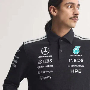 Mercedes - AMG Petronas Formula One 2026 Men's Team Long Sleeve Polo Shirt - Black - image 13