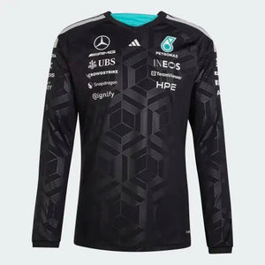 Mercedes - AMG Petronas Formula One 2026 Men's Team Long Sleeve Jersey T-Shirt - Black/White - image 1