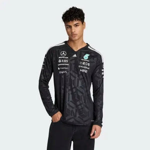 Mercedes - AMG Petronas Formula One 2026 Men's Team Long Sleeve Jersey T-Shirt - Black/White - image 9