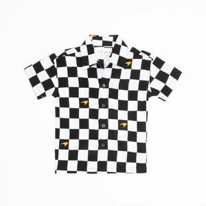McLaren F1 x Kenny Flowers Infant Checkered Flag Boys Hawaiian Shirt - New Born - image 1