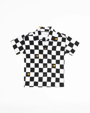McLaren F1 x Kenny Flowers Infant Checkered Flag Boys Hawaiian Shirt - New Born - image 1