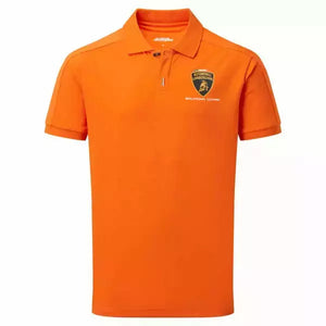 Automobili Lamborghini Squadra Corse Travel Polo Shirt - Blue/Orange/Gray - image 1