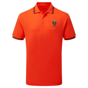 Automobili Lamborghini Squadra Corse Men's Travel Polo Shirt - Orange/White/Green - image 1
