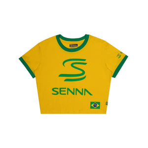 Ayrton Senna F1 Women's Legacy Crop T-Shirt - Blue/Yellow - image 2