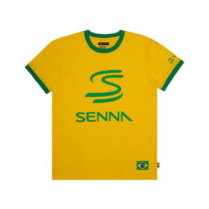 Ayrton Senna F1 Legacy Logo T-Shirt - Blue/Yellow - image 2