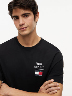 Cadillac F1 Racing Small Logo T-Shirt - Black/White - image 3