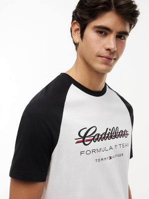 Cadillac F1 Racing Script Raglan T-Shirt - White - image 4