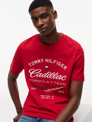 Cadillac F1 Racing Varsity Graphic T-Shirt - Red - image 3
