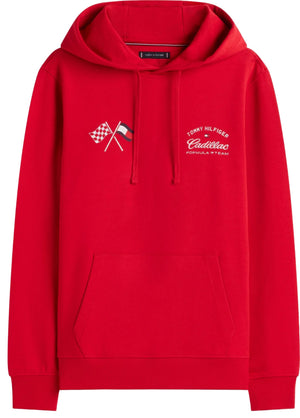 Cadillac F1 Racing Varsity Graphic Hoodie - Red/White - image 1
