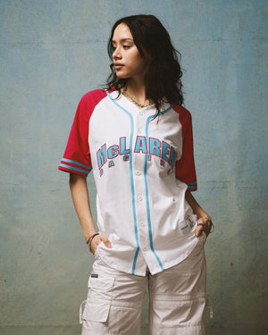 McLaren Racing F1 Special Edition Miami GP Mitchell & Ness Baseball Jersey - Blue/Pink - image 3