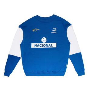 Ayrton Senna F1 Nacional Crew Sweatshirt - Blue - image 1