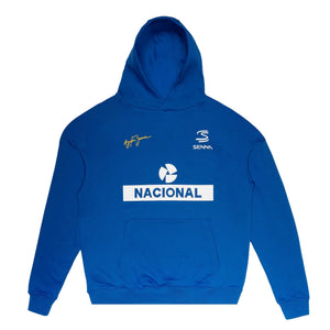 Ayrton Senna F1 Nacional Pullover Hoodie - Blue - image 1
