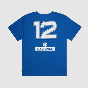 Ayrton Senna F1 #12 Nacional Ringer T-Shirt - Blue - image 2