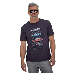 GrandPrix Originals USA Porsche Air Cooled Street Cars Slim Cut T-Shirt - Dark Navy/Gray - image 2