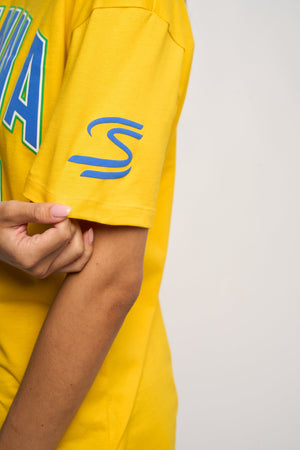 Ayrton Senna F1 Collegiate T-Shirt - Blue/Yellow - image 11