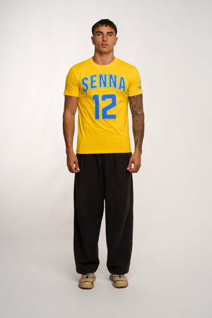 Ayrton Senna F1 Collegiate T-Shirt - Blue/Yellow - image 12