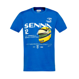 Ayrton Senna F1 Graphic #12 T-Shirt - Navy/Blue - image 1