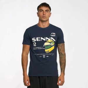 Ayrton Senna F1 Graphic #12 T-Shirt - Navy/Blue - image 3