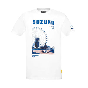 Ayrton Senna F1 Suzuka Circuit Graphic T-Shirt - White - image 1