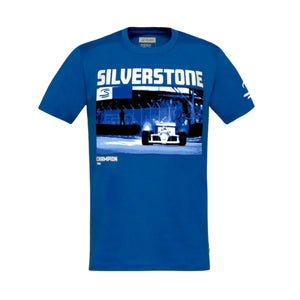 Ayrton Senna F1 Silverstone Circuit Graphic T-Shirt - Blue - image 1