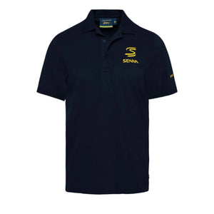 Ayrton Senna F1 Men's Legacy Polo Shirt - Navy/White/Gray Marble - image 1