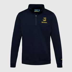 Ayrton Senna F1 Legacy 1/4 Zip Fleece  - Navy/White - image 1