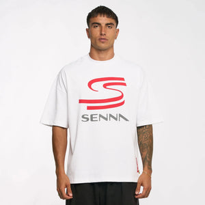 Ayrton Senna F1 Oversized Graphic T-Shirt - White - image 6