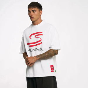 Ayrton Senna F1 Oversized Graphic T-Shirt - White - image 5