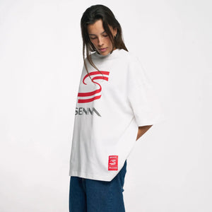 Ayrton Senna F1 Oversized Graphic T-Shirt - White - image 3