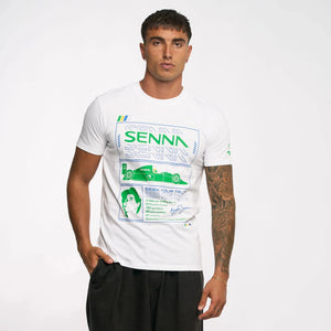 Ayrton Senna F1 Race T-Shirt - White/Yellow - image 13