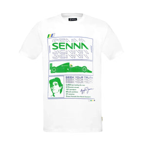 Ayrton Senna F1 Race T-Shirt - White/Yellow - image 1