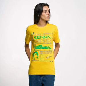 Ayrton Senna F1 Race T-Shirt - White/Yellow - image 6