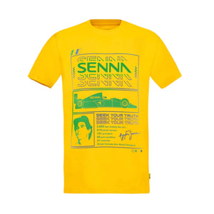Ayrton Senna F1 Race T-Shirt - White/Yellow - image 2