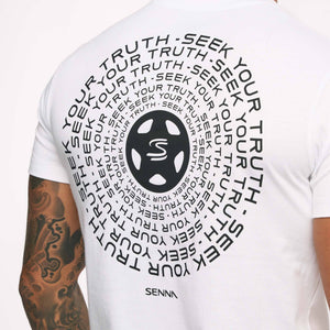 Ayrton Senna F1 Seek Your Truth Circle T-Shirt - White/Yellow - image 7