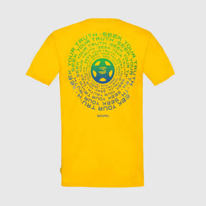 Ayrton Senna F1 Seek Your Truth Circle T-Shirt - White/Yellow - image 4