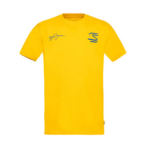 Ayrton Senna F1 Seek Your Truth Circle T-Shirt - White/Yellow - image 1