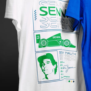 Ayrton Senna F1 Race T-Shirt - White/Yellow - image 5