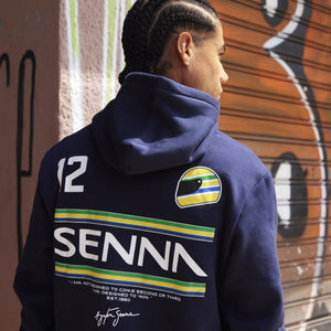 Ayrton Senna F1 #12 Pullover Hoodie - Navy - image 5